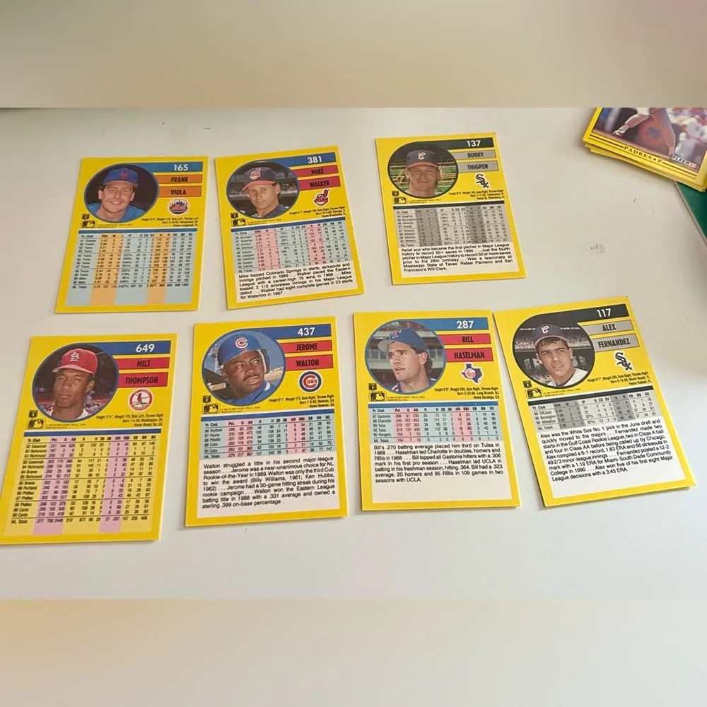 13 Card Lot - 1991 Fleer Baseball - Rare Errors & Vintage 90s Stars